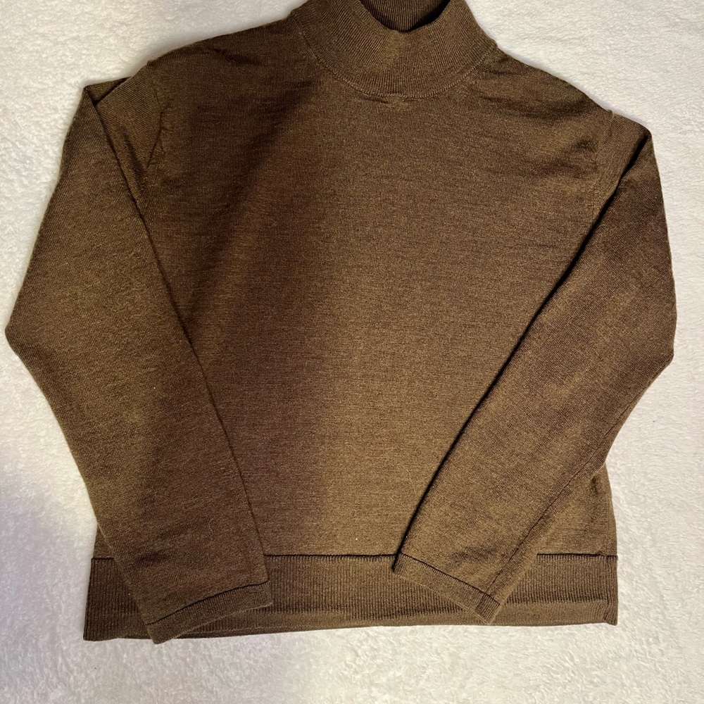 Banana Republic 100% Merino Wool Brown Mock Neck Sweater Women’s XS